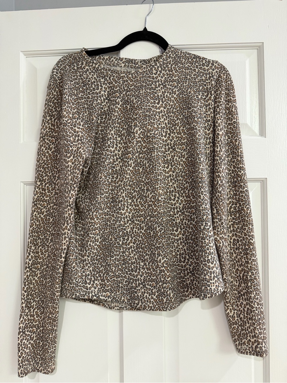 American Eagle Outfitters Leopard Print Long Sleeve Top - Beige/Brown
